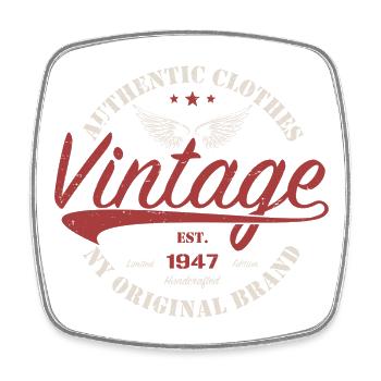Jahrgang 1947 Geburtstagsgeschenk 1947 Retro 1947 - Viereckiger Kühlschrankmagnet - Weiß - Vorne