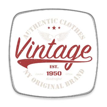 Jahrgang 1950er Geburtstagsgeschenk 1950er Jahre Retro 1950er Jahre - Viereckiger Kühlschrankmagnet - Weiß - Vorne