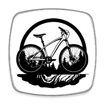 Cyclist Sketch - Square fridge magnet - white - Front