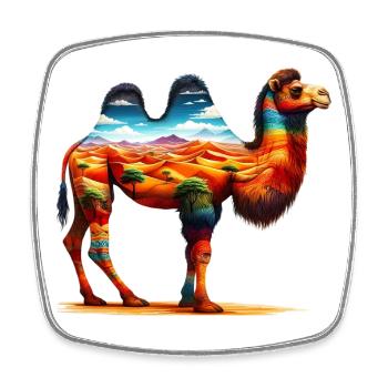 Camel - Square fridge magnet - white - Front