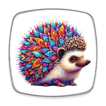 Igel - Viereckiger Kühlschrankmagnet - Weiß - Vorne