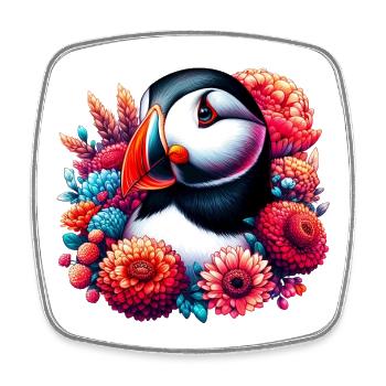 Puffin - Square fridge magnet - white - Front