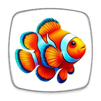 Clownfische - Viereckiger Kühlschrankmagnet - Weiß - Vorne