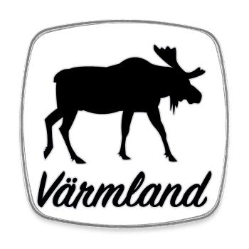 Värmland Elch Schweden Region Län Silhouette - Viereckiger Kühlschrankmagnet - Weiß - Vorne