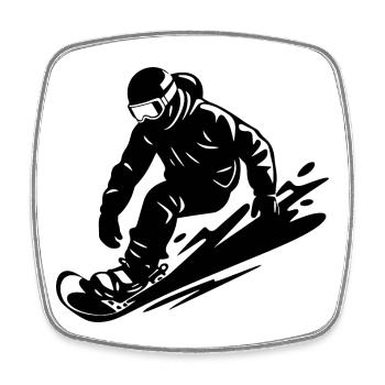 Snowboarder - Viereckiger Kühlschrankmagnet - Weiß - Vorne