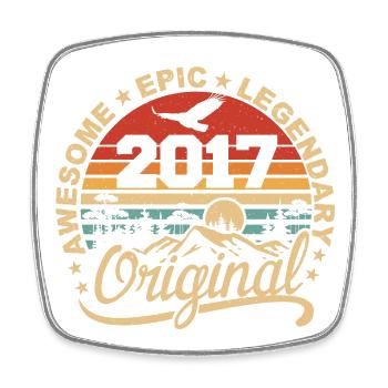 Original 2017 Birthday Gift 2017 Retro 2017 - Square fridge magnet - white - Front