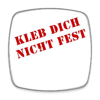 kleb dich nicht fest fang an zu denken - Viereckiger Kühlschrankmagnet - Weiß - Vorne