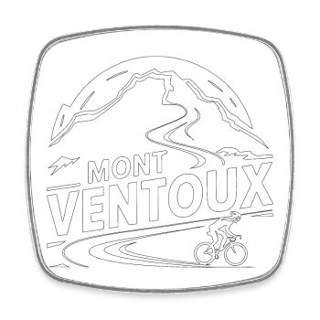 The epic ascent of Mont Ventoux by bike - Square fridge magnet - white - Front
