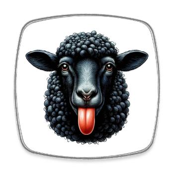 Rebellious family black sheep makes tongue - Square fridge magnet - white - Front