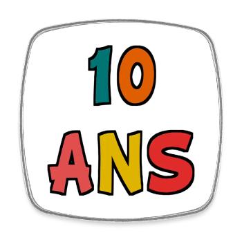 10. 10 JAHRE. 10-JÄHRIGES JUBILÄUM. 10-JÄHRIGES JUBILÄUM. - Viereckiger Kühlschrankmagnet - Weiß - Vorne