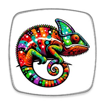 Caméléon - Magnet carré - blanc - Devant