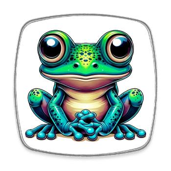 Frog - Square fridge magnet - white - Front