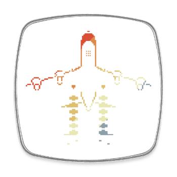 Flugzeug Pixelgrafik - Viereckiger Kühlschrankmagnet - Weiß - Vorne