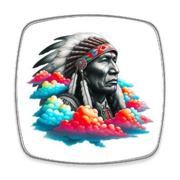 American Indian American - Square fridge magnet - white - Front