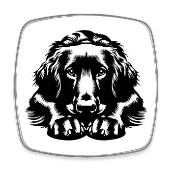 Flat-coated Retriever - Square fridge magnet - white - Front