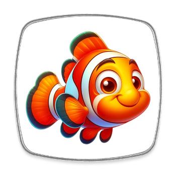 Clownfische - Viereckiger Kühlschrankmagnet - Weiß - Vorne