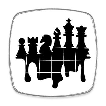 Schach Graffiti Schachspiel Figuren Knight rook - Viereckiger Kühlschrankmagnet - Weiß - Vorne