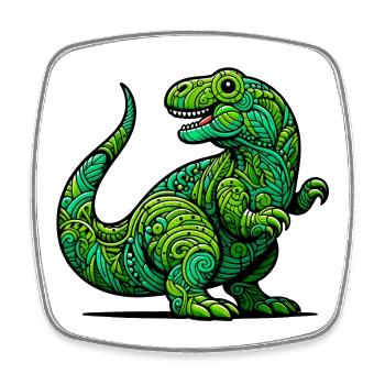 Dinosaure - Magnet carré - blanc - Devant