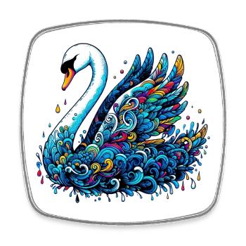 Swan - Square fridge magnet - white - Front