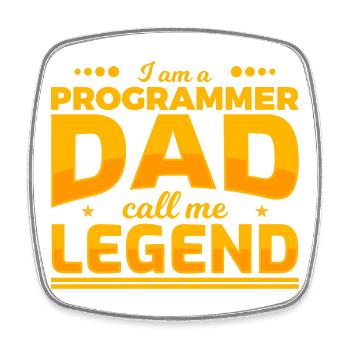 Programmierer Vater - Viereckiger Kühlschrankmagnet - Weiß - Vorne