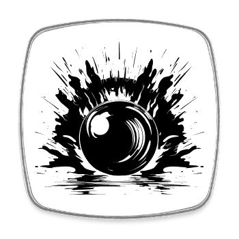 Croquis de bowling - Magnet carré - blanc - Devant