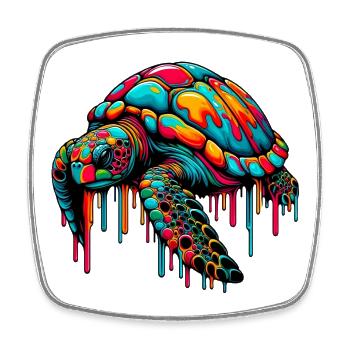 Turtle - Square fridge magnet - white - Front