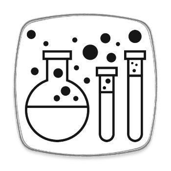 Chemistry experiment test tubes - Square fridge magnet - white - Front