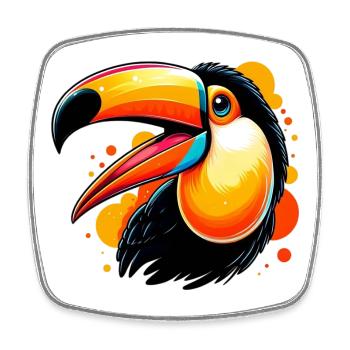 Toucan - Square fridge magnet - white - Front