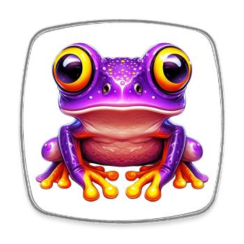 Frog - Square fridge magnet - white - Front