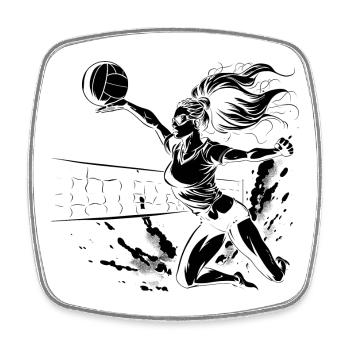 Joueur de volley-ball - Magnet carré - blanc - Devant