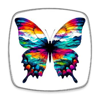 Schmetterling - Viereckiger Kühlschrankmagnet - Weiß - Vorne