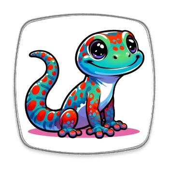 Gecko - Square fridge magnet - white - Front