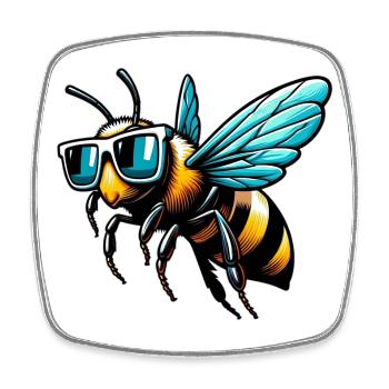 Bee - Square fridge magnet - white - Front