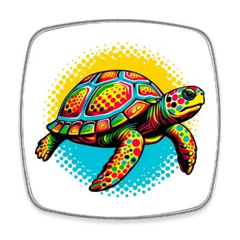 Turtle - Square fridge magnet - white - Front