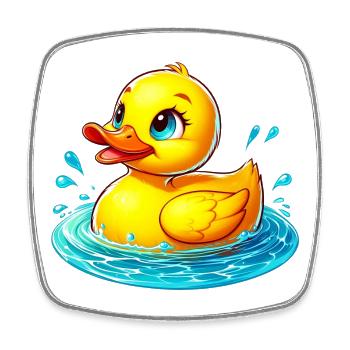 Ente Ente Ente Ente Ente - Viereckiger Kühlschrankmagnet - Weiß - Vorne