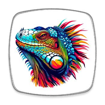 Iguana - Square fridge magnet - white - Front