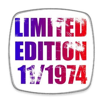 50th Birthday Limited Edition 11/1974 - Square fridge magnet - white - Front