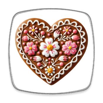 Gingerbread Heart: Sweet Tradition and Love Combined - Square fridge magnet - white - Front