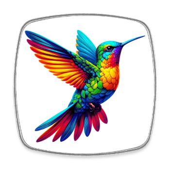 Colibri - Magnet carré - blanc - Devant