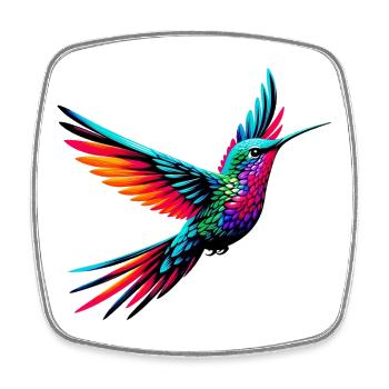 Hummingbird - Square fridge magnet - white - Front