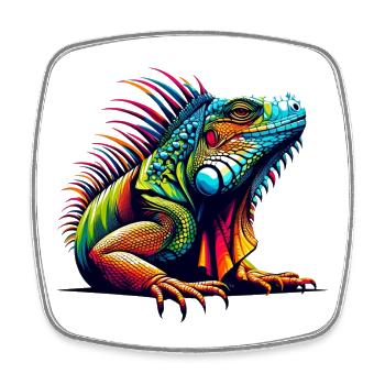 Iguana - Square fridge magnet - white - Front