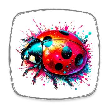 Coccinelle - Magnet carré - blanc - Devant