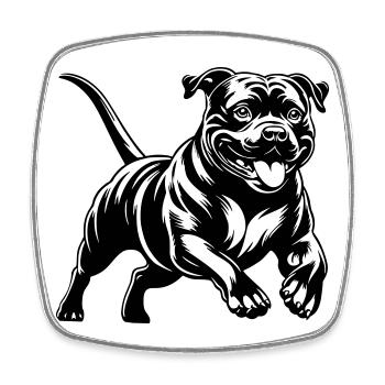 Staffordshire Bull Terrier - Square fridge magnet - white - Front