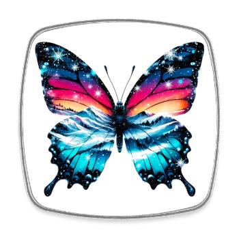 Schmetterling - Viereckiger Kühlschrankmagnet - Weiß - Vorne
