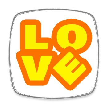 LOVE - Viereckiger Kühlschrankmagnet - Weiß - Vorne