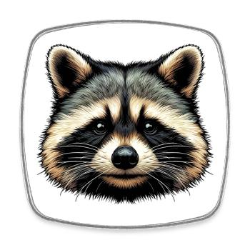 Raccoon - Square fridge magnet - white - Front