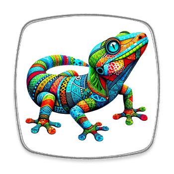 Gecko - Square fridge magnet - white - Front