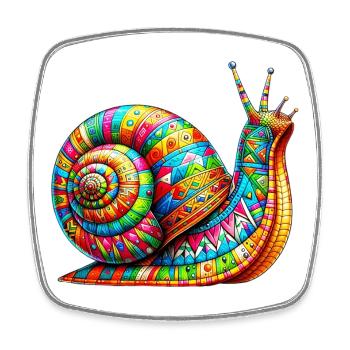 Escargot - Magnet carré - blanc - Devant