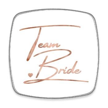 Team Bride! Customizable - Square fridge magnet - white - Front