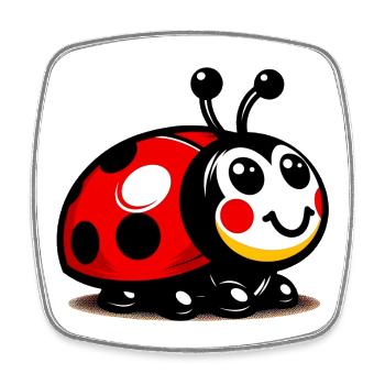 Coccinelle - Magnet carré - blanc - Devant